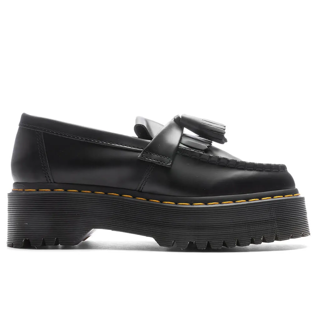 Adrian Leather Platform Tassel Loafers - Black Smooth