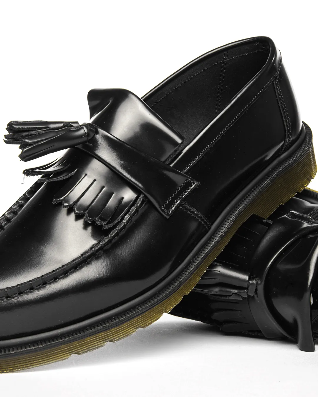 Adrian Tassel Loafer Polished Smooth Black