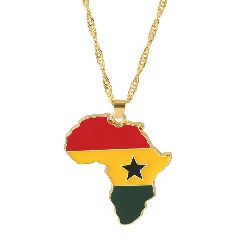 African Countries Map Pendant