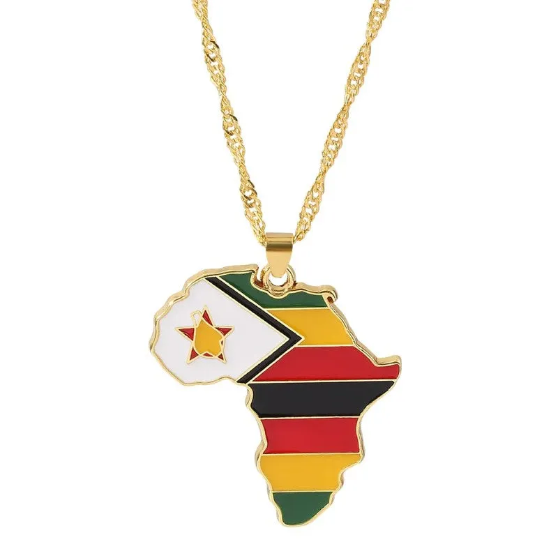 African Countries Map Pendant