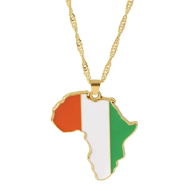 African Countries Map Pendant