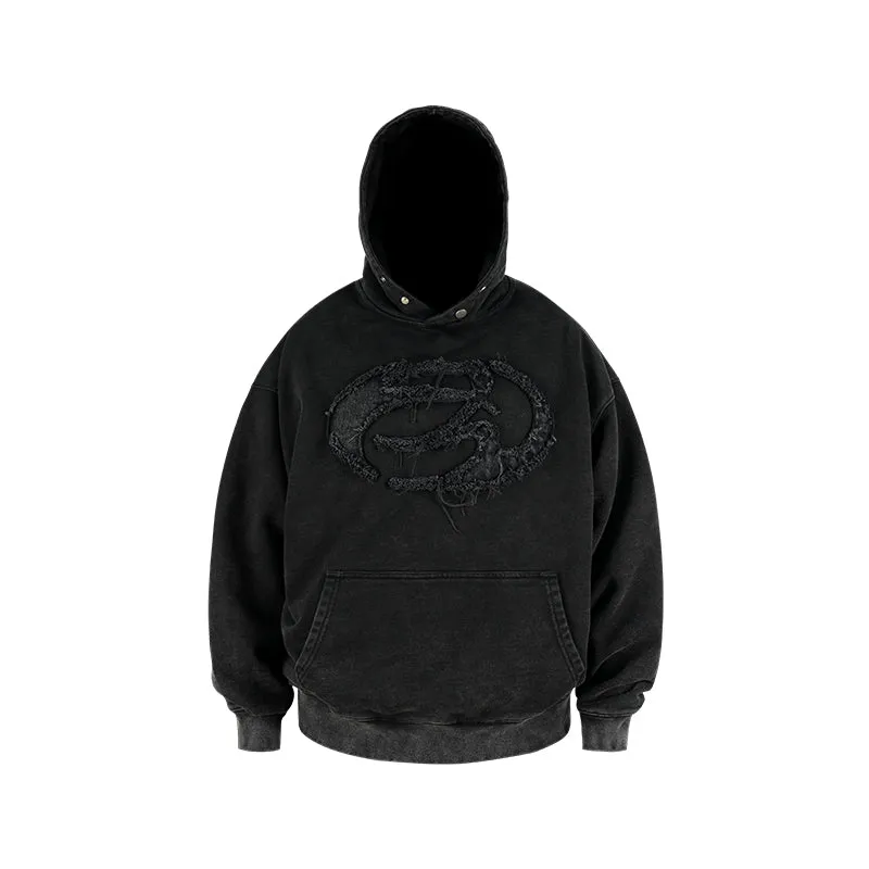 ANTIDOTE Washed Patch Embroidered Hoodie