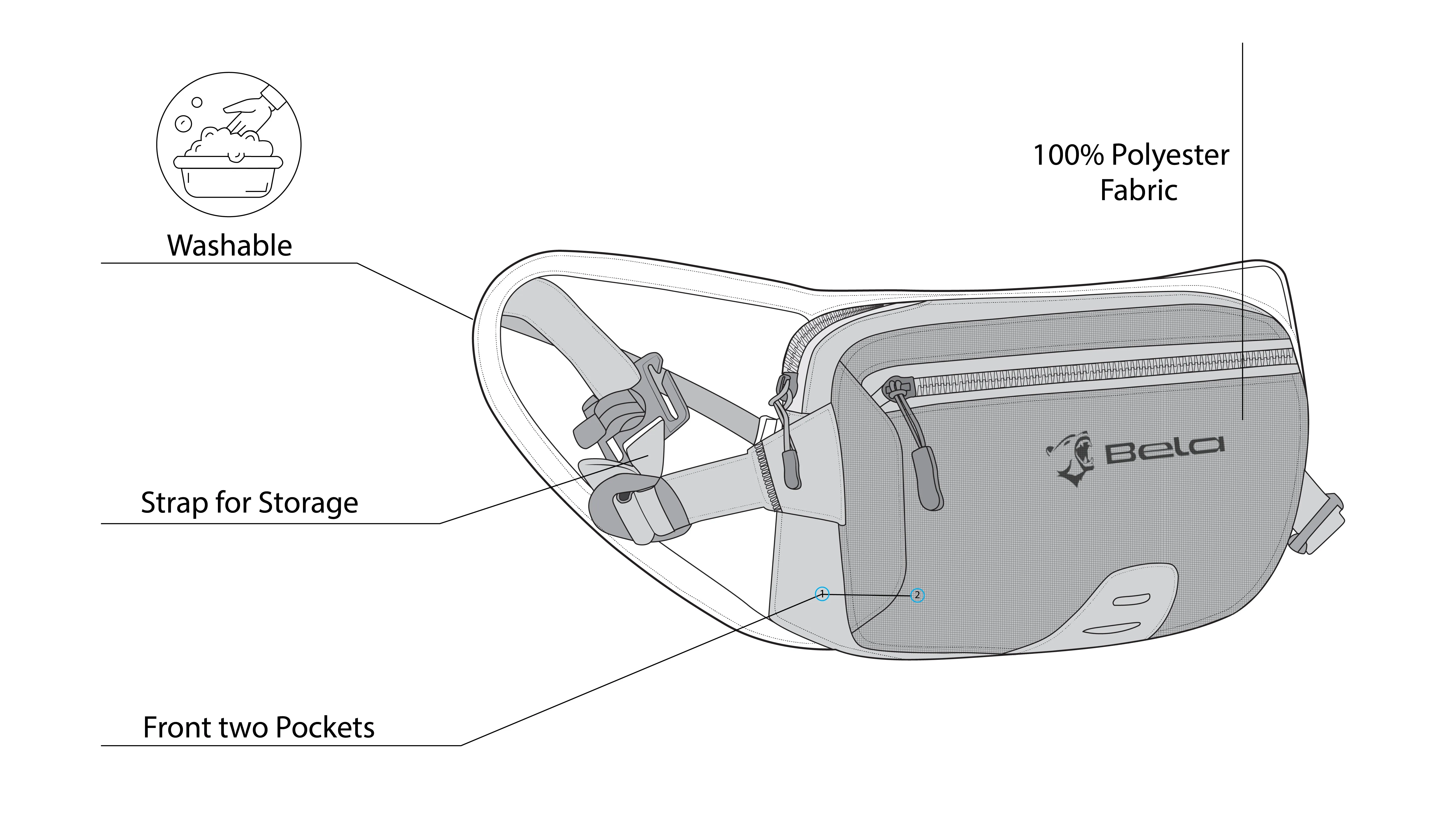 BELA Cruiser Black Caddy Motorcycle Bag