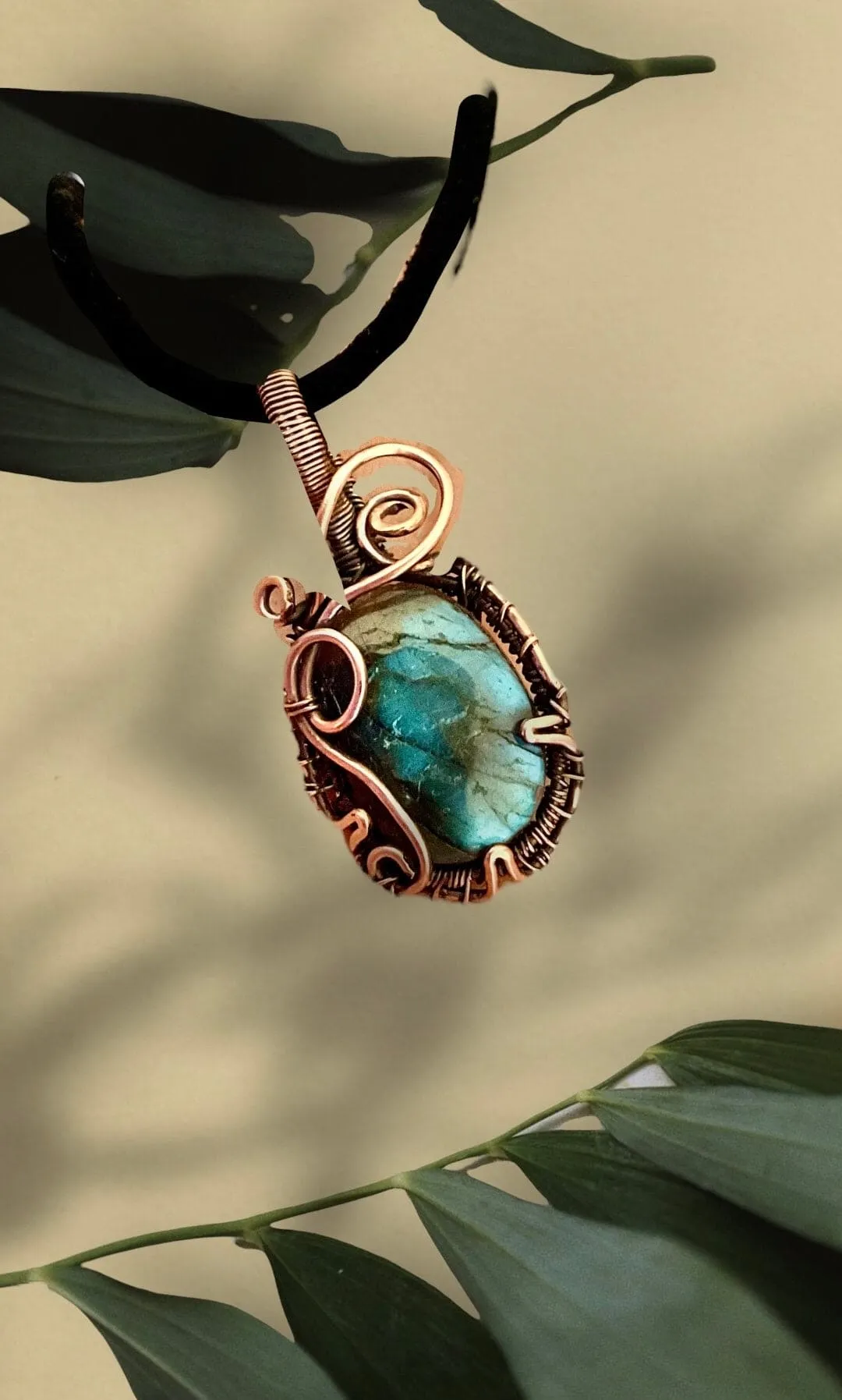 Blue & Green Labradorite Mini Wire Wrapped Pendants