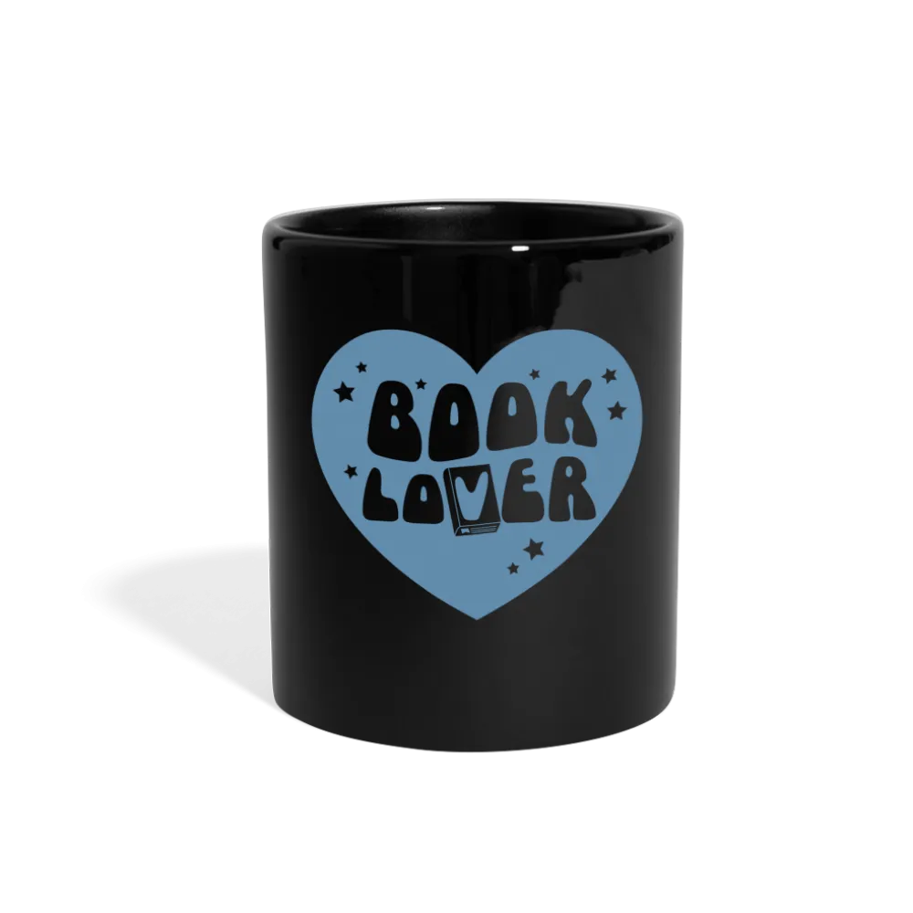 Book Lover: Black Ceramic Mug for Bibliophiles