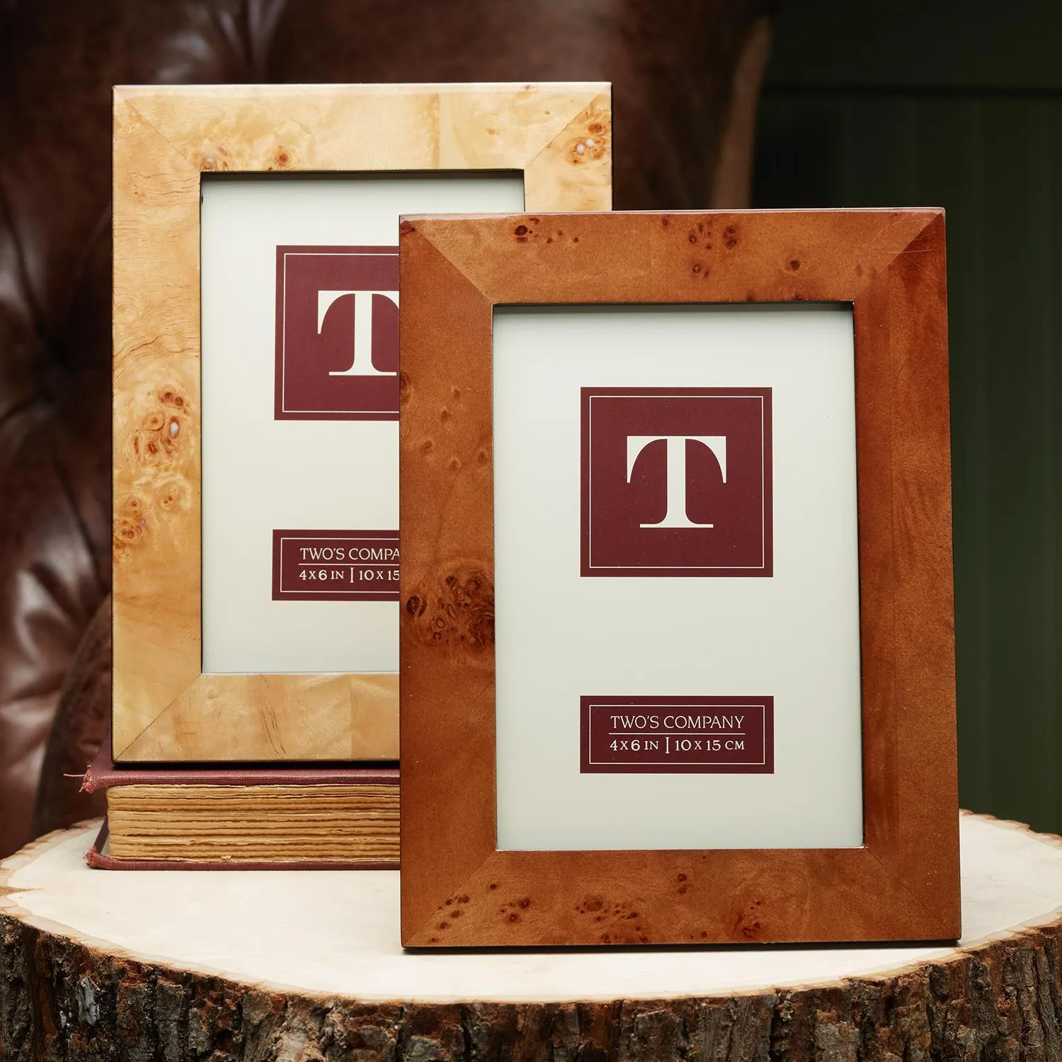 Burled Wood 4 x 6 Photo Frame in Gift Box LP