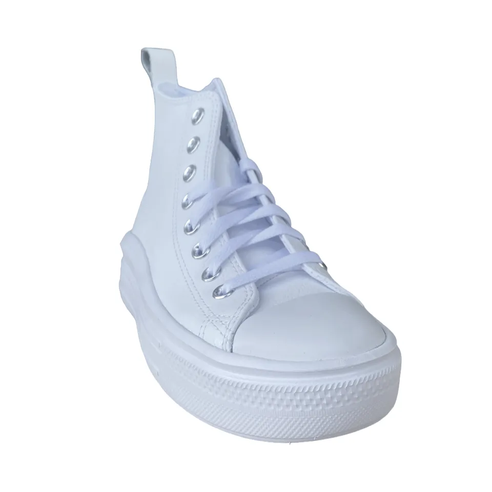 Converse women's high-top sneakers in leather with Chuck Taylor Star Move A05535C white wedge