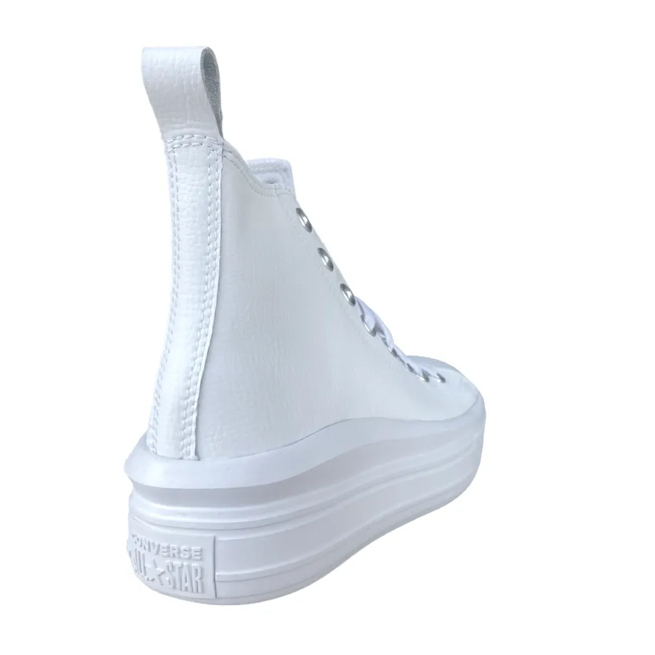 Converse women's high-top sneakers in leather with Chuck Taylor Star Move A05535C white wedge