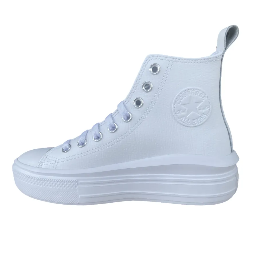 Converse women's high-top sneakers in leather with Chuck Taylor Star Move A05535C white wedge