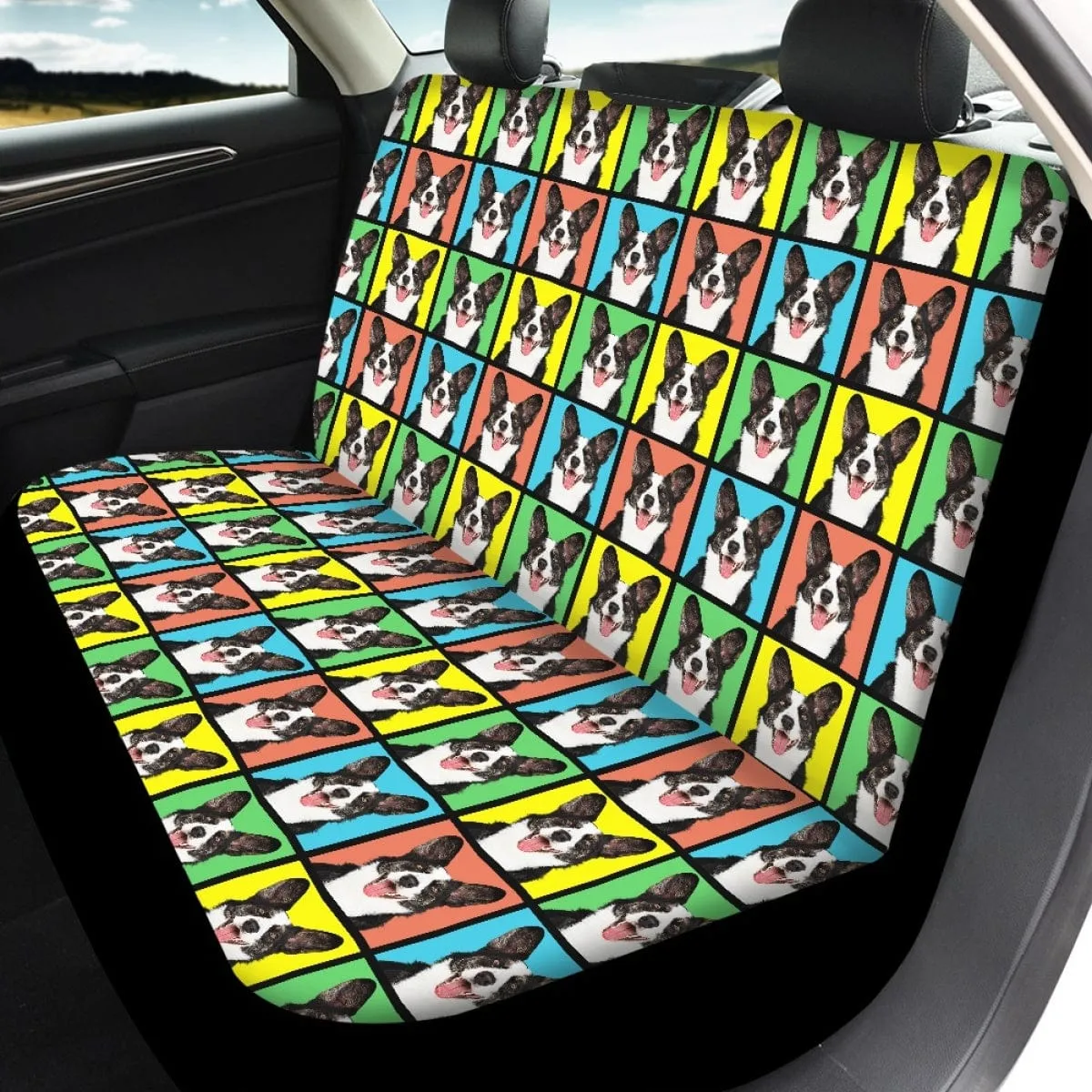 Custom Pet Face Car Seat Cover Full Set Universal Auto Waterproof Front Seat Protector