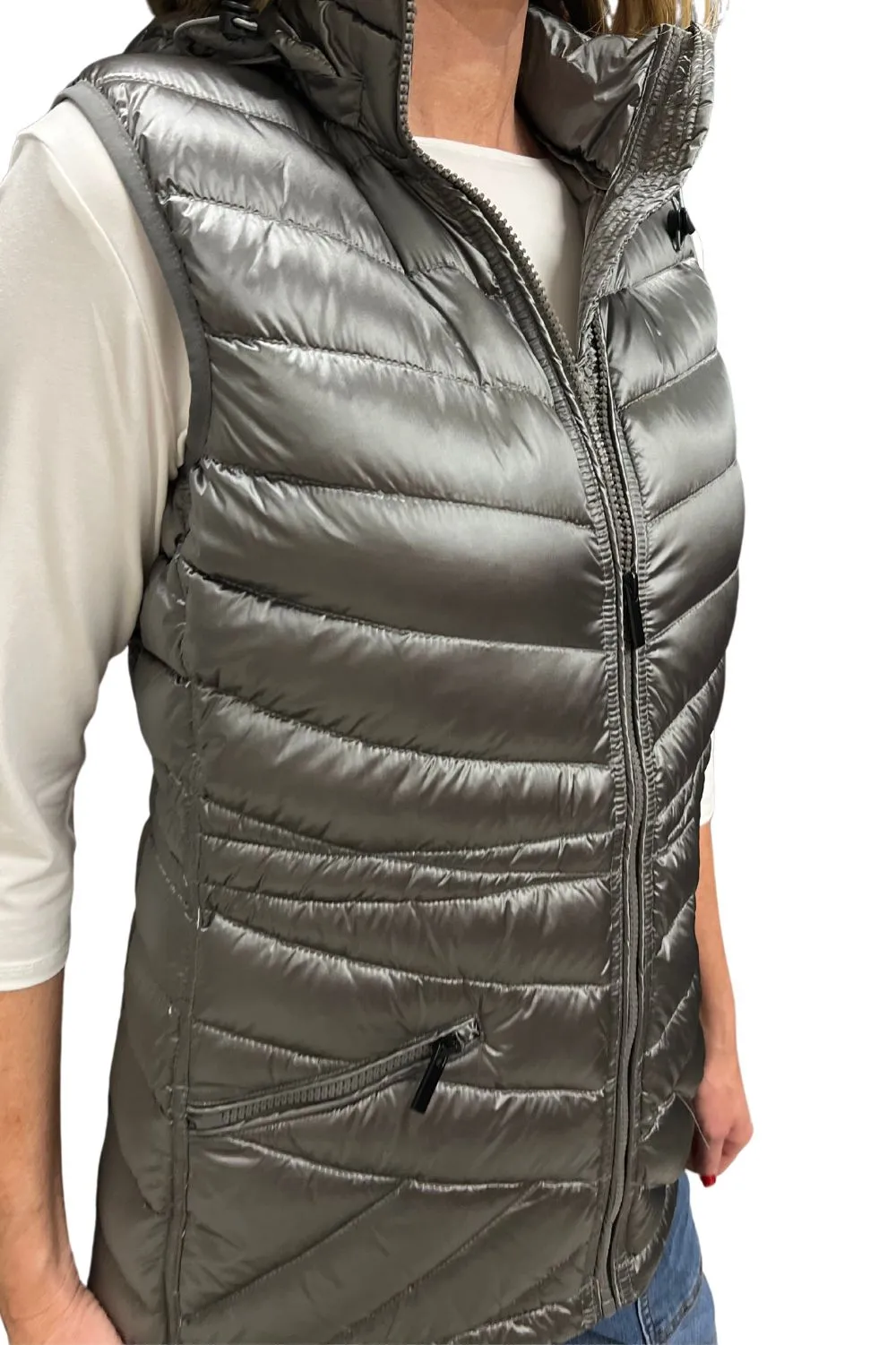 Down Filled Puffer Vest | Platinum