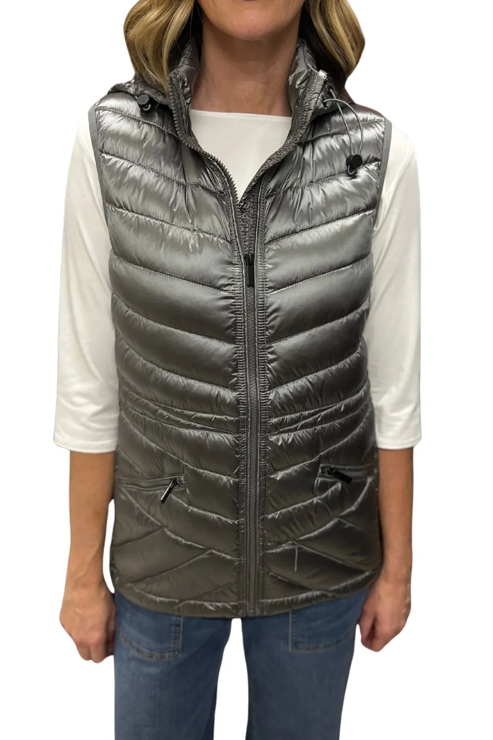 Down Filled Puffer Vest | Platinum