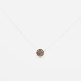 Dune Jewelry Delicate Dune Round Necklace - .925 Sterling Silver with Shenandoah River Elements - Made in the USA