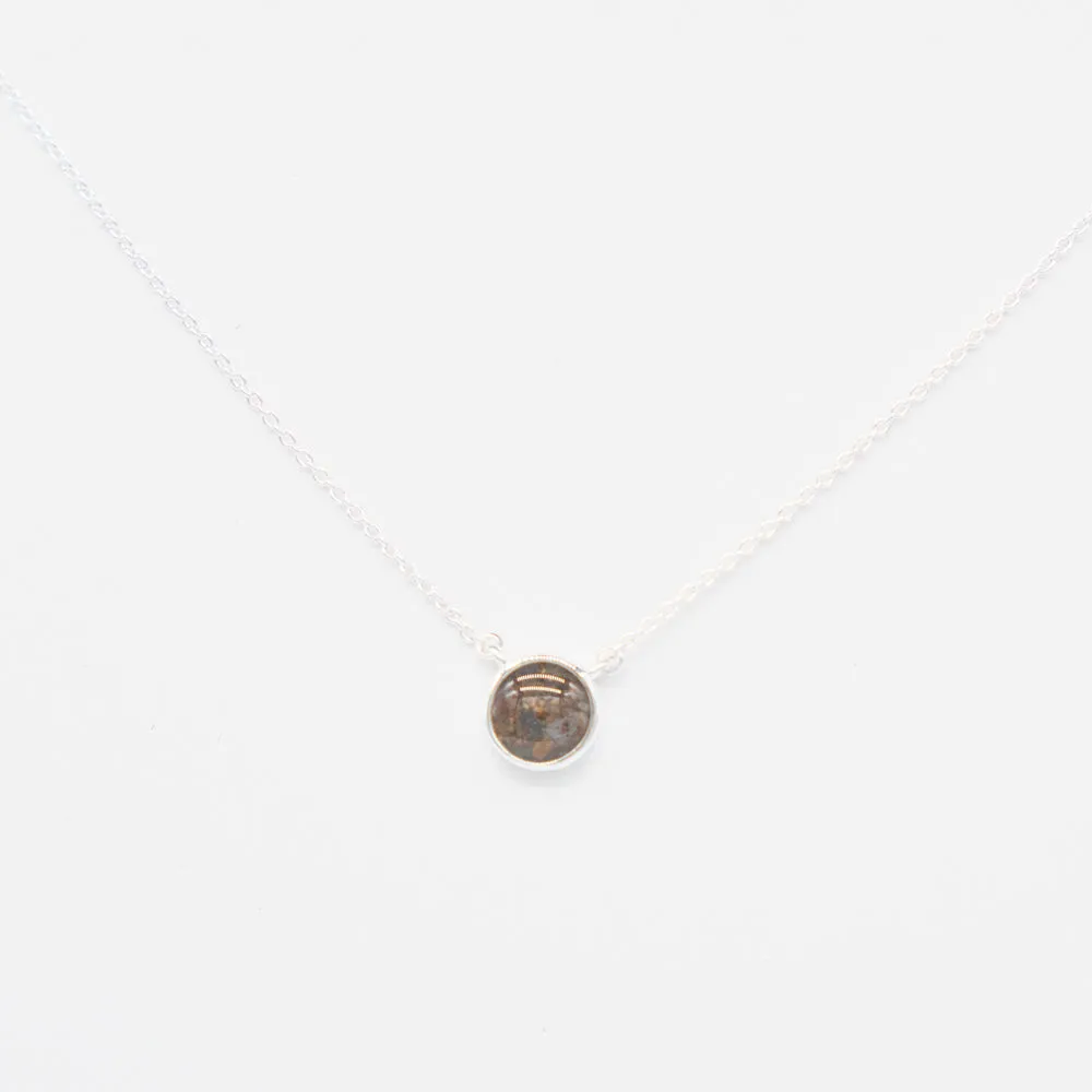 Dune Jewelry Delicate Dune Round Necklace - .925 Sterling Silver with Shenandoah River Elements - Made in the USA