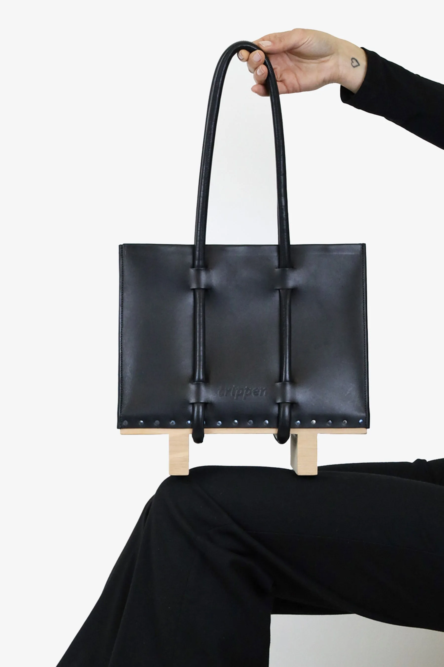 H- Bag | Black & Natural