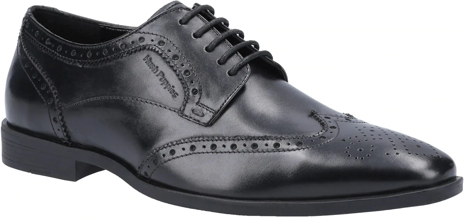 Hush Puppies Mens Brogues Smart Brogues Black Formal Shoes Leather