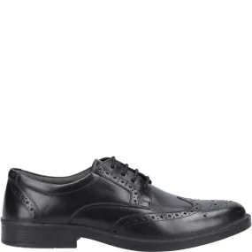 Hush Puppies Mens Smart Brogues Black Work School Shoes Leather