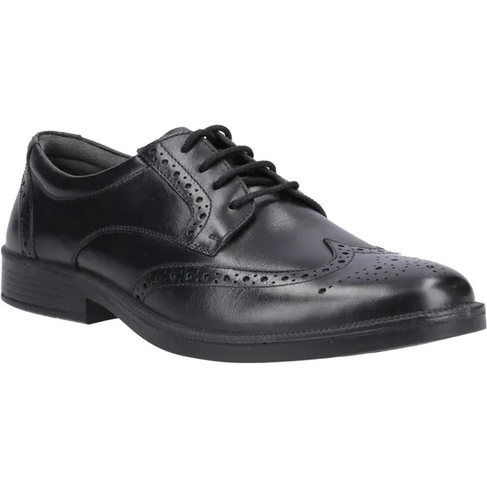 Hush Puppies Mens Smart Brogues Black Work School Shoes Leather