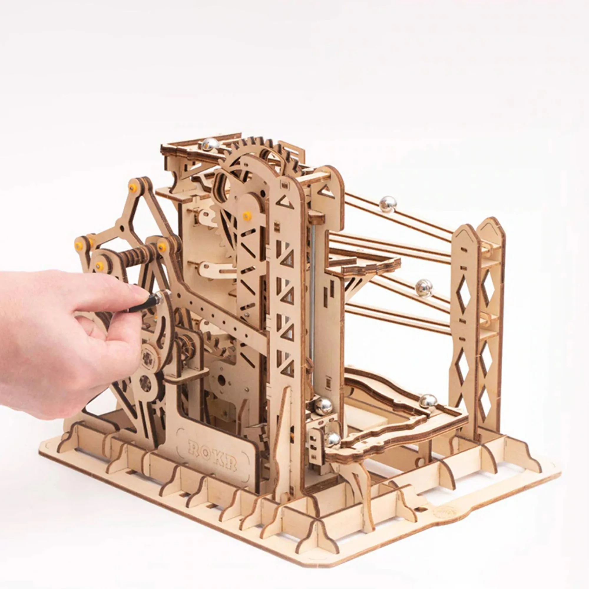 Interactive DIY 3D Wooden Marble Run Game