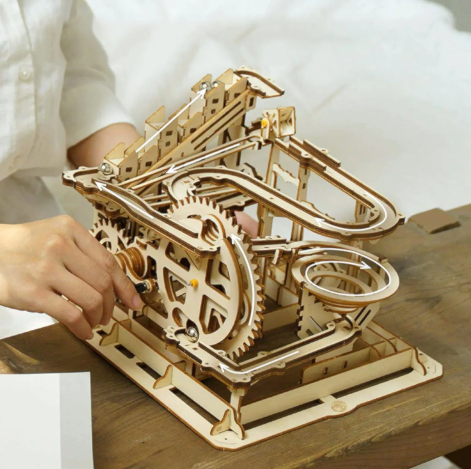 Interactive DIY 3D Wooden Marble Run Game