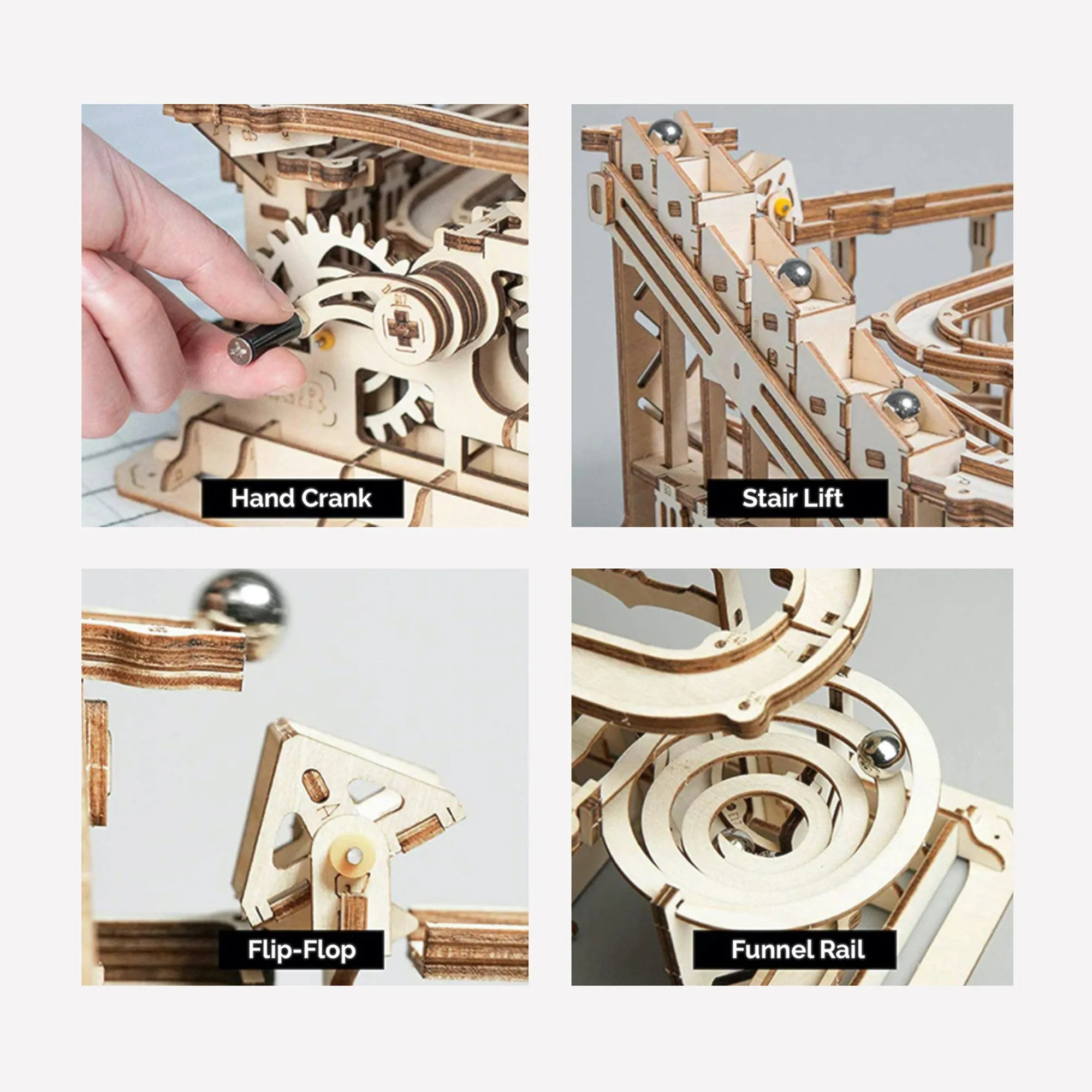 Interactive DIY 3D Wooden Marble Run Game