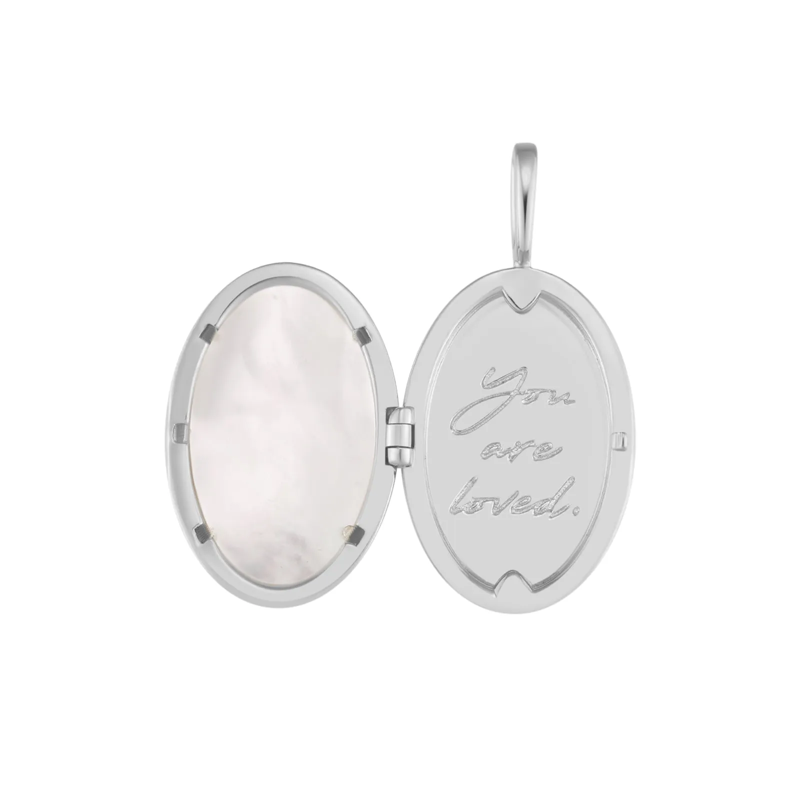 Iolite & Mother of Pearl Silver Locket Pendant - Love Magic