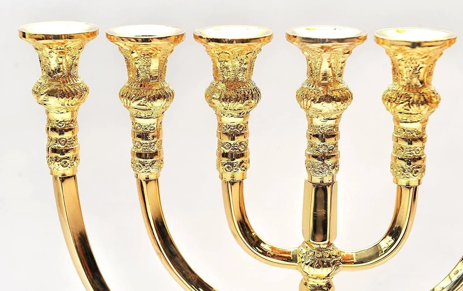 Jerusalem Menorah Gold Plated From Holy Land H/36 cm x W/ 26 cm