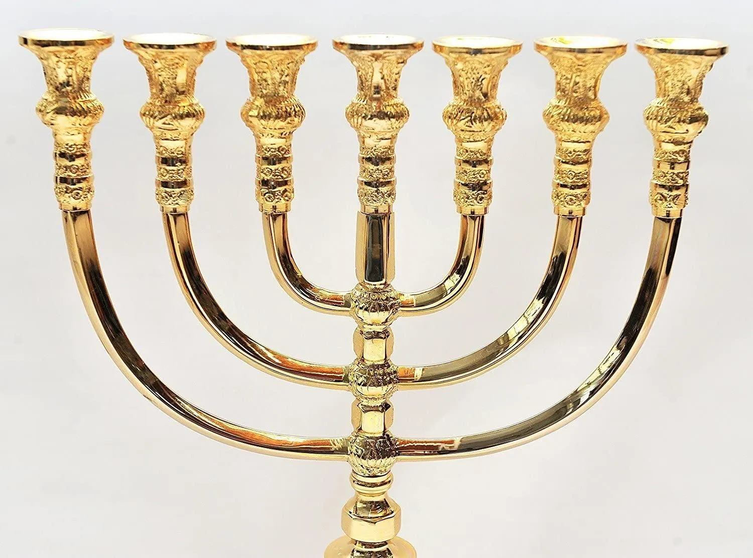 Jerusalem Menorah Gold Plated From Holy Land H/36 cm x W/ 26 cm