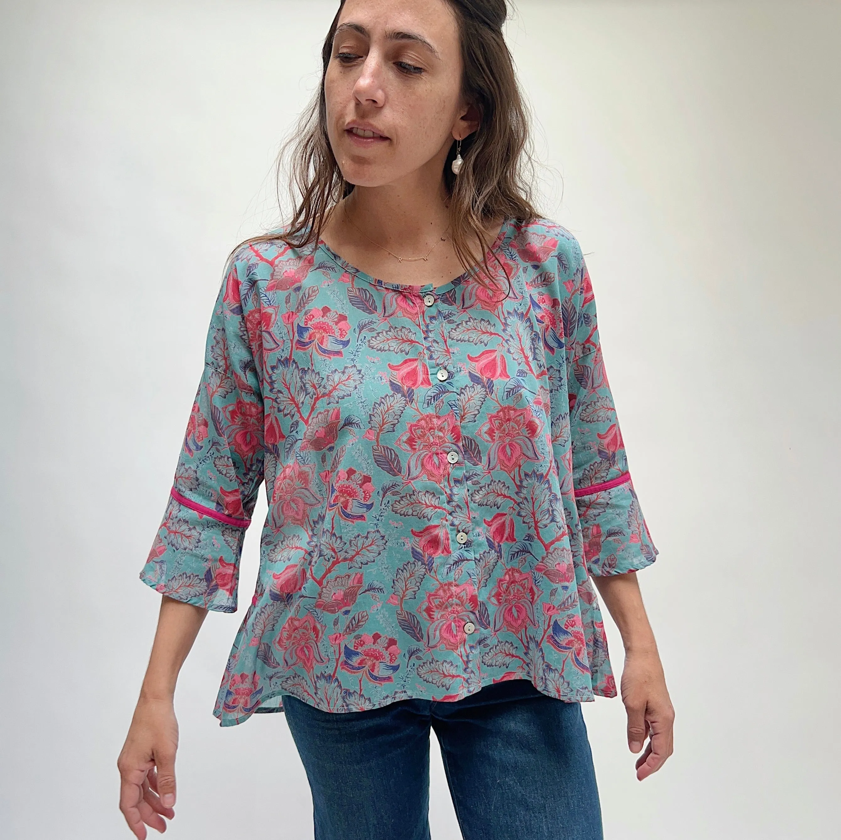 Little Journeys | Swati Blouse in Taj Blue