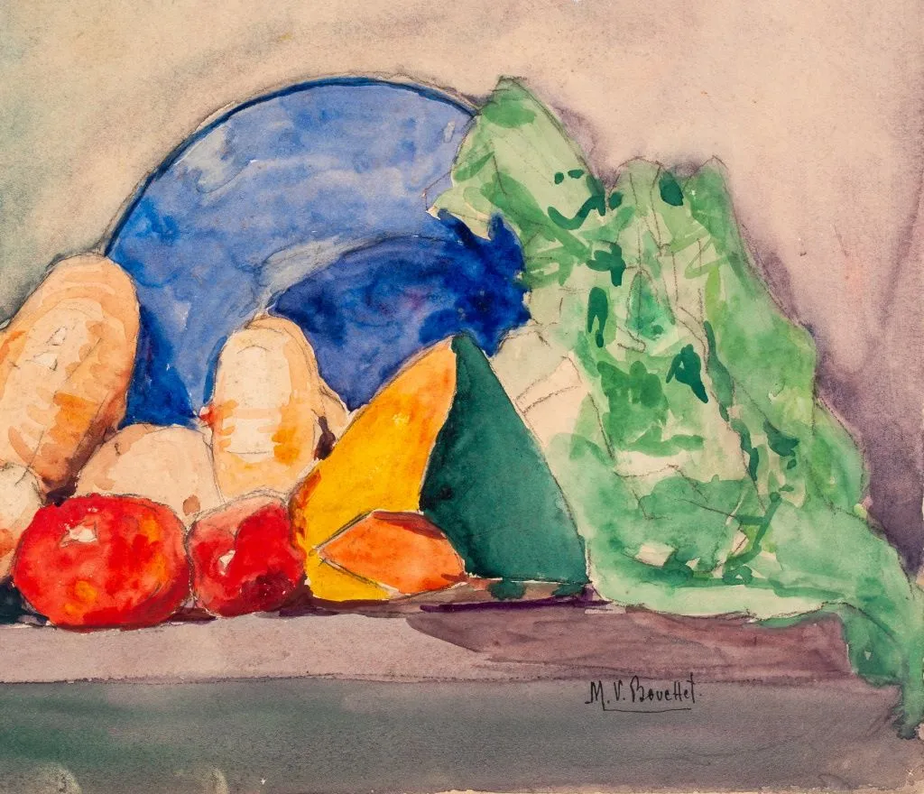 M. V. Bouttet Untitled Still Life Watercolor