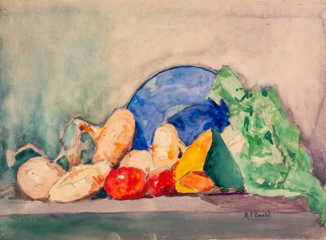 M. V. Bouttet Untitled Still Life Watercolor