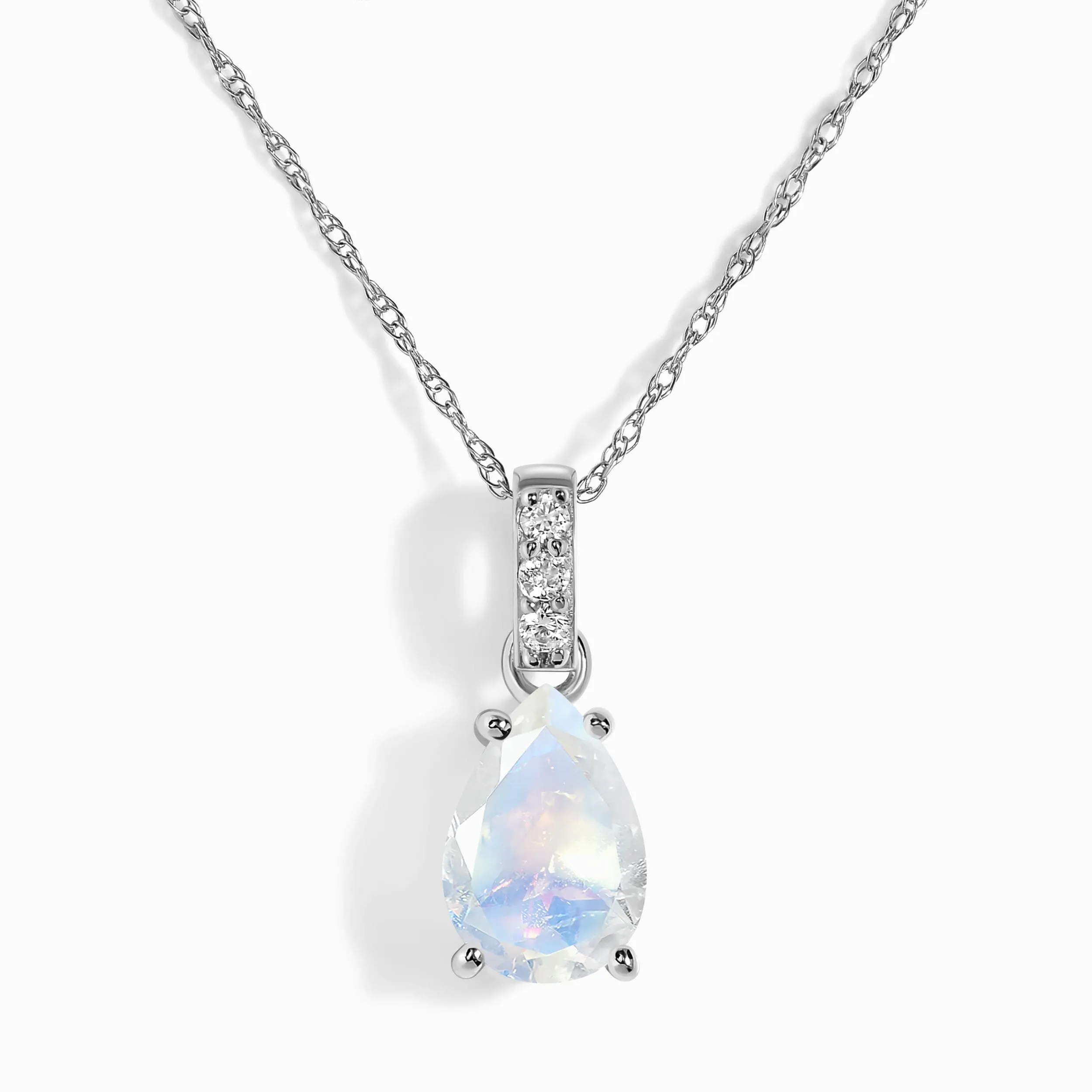 Moonstone Diamond Necklace Sway - June Birthstone