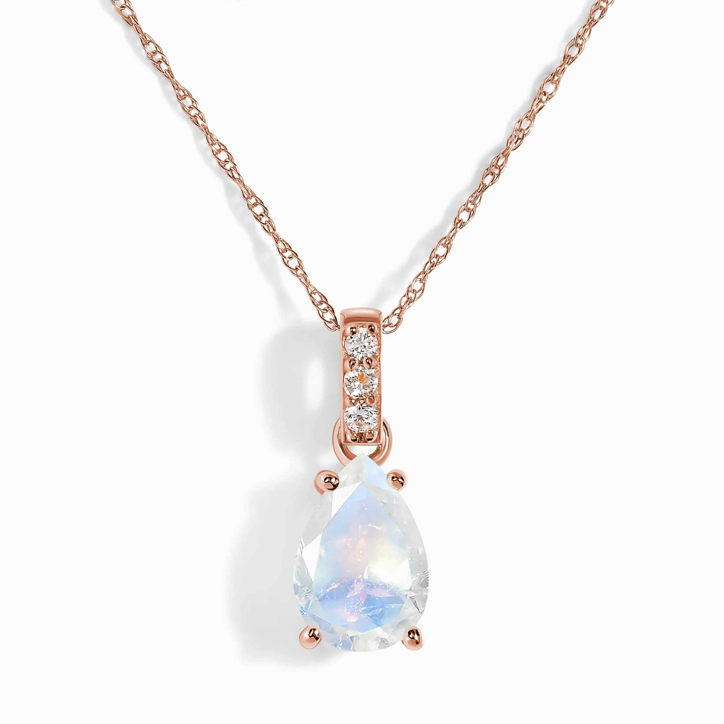 Moonstone Diamond Necklace Sway - June Birthstone