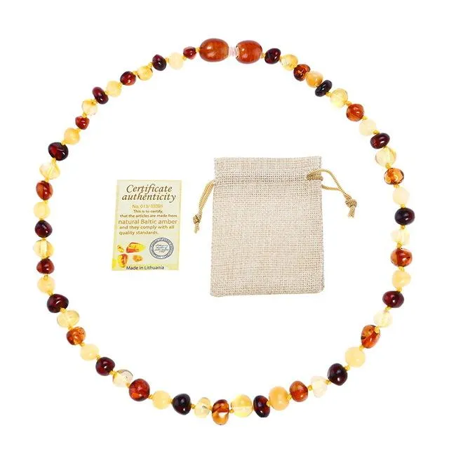 Natural Baltic Amber Stone Beaded Necklace Accessory