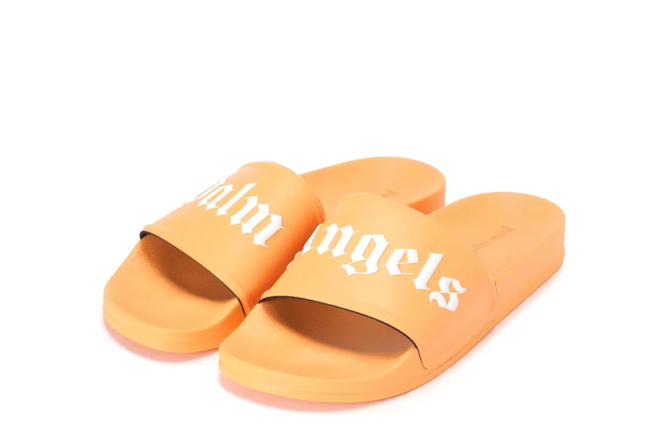 PALM ANGELS Logo Pool Slider Orange