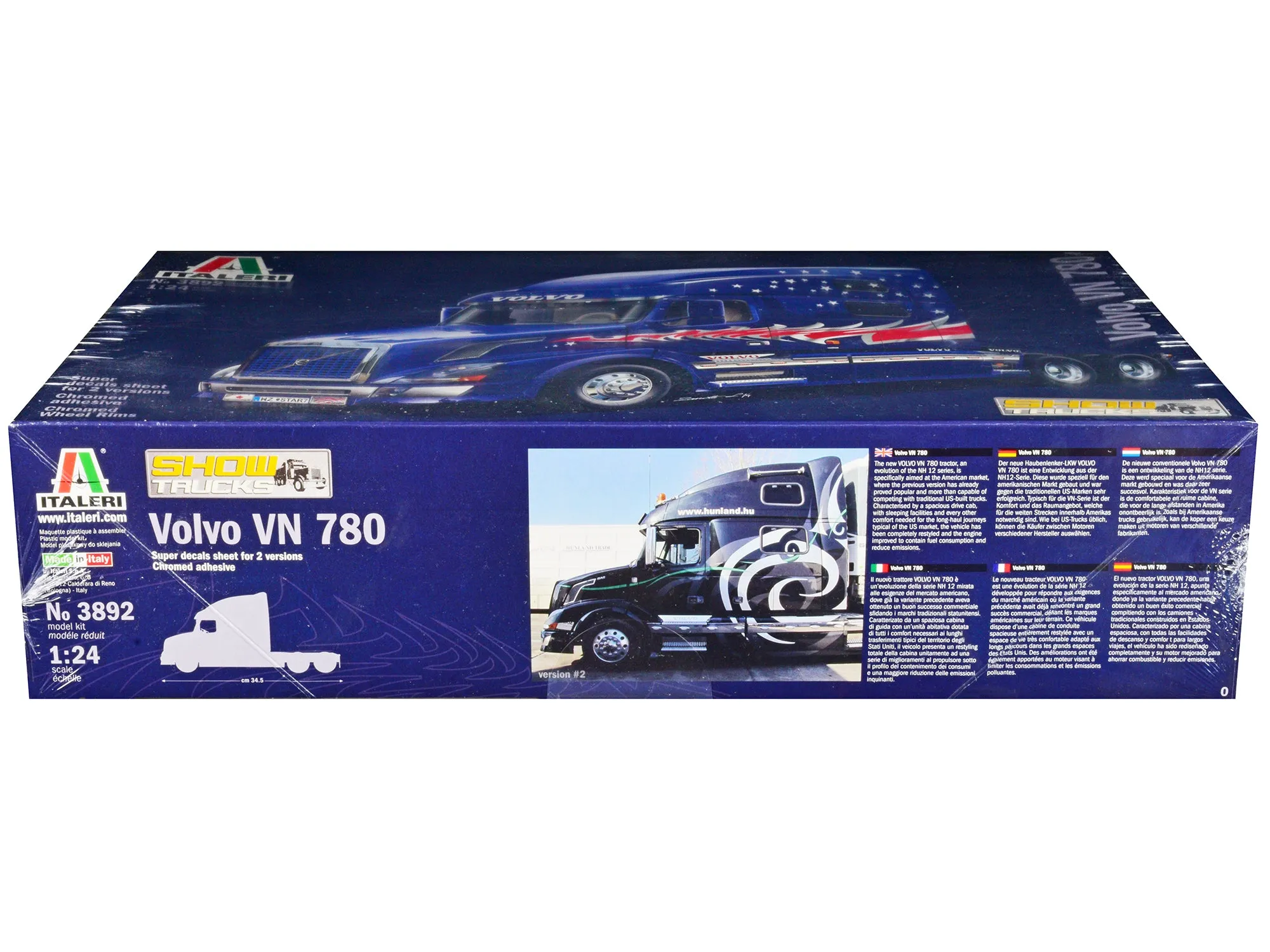 Skill 5 Model Kit Volvo VN 780 Truck Tractor Show Trucks 1/24 Scale Model by Italeri