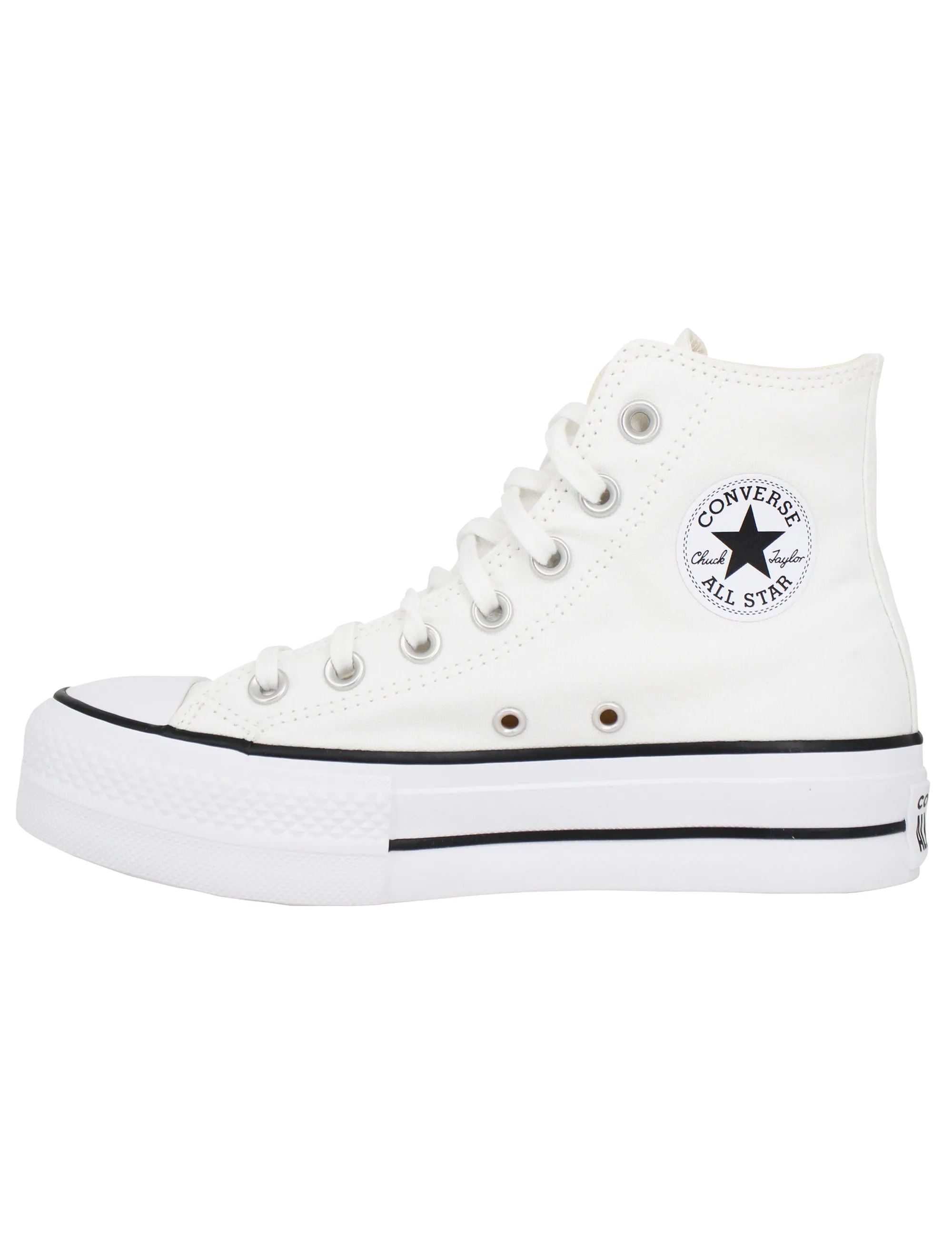 Sneakers donna Chuck Taylor stivaletto in tela bianca con fondo zeppa