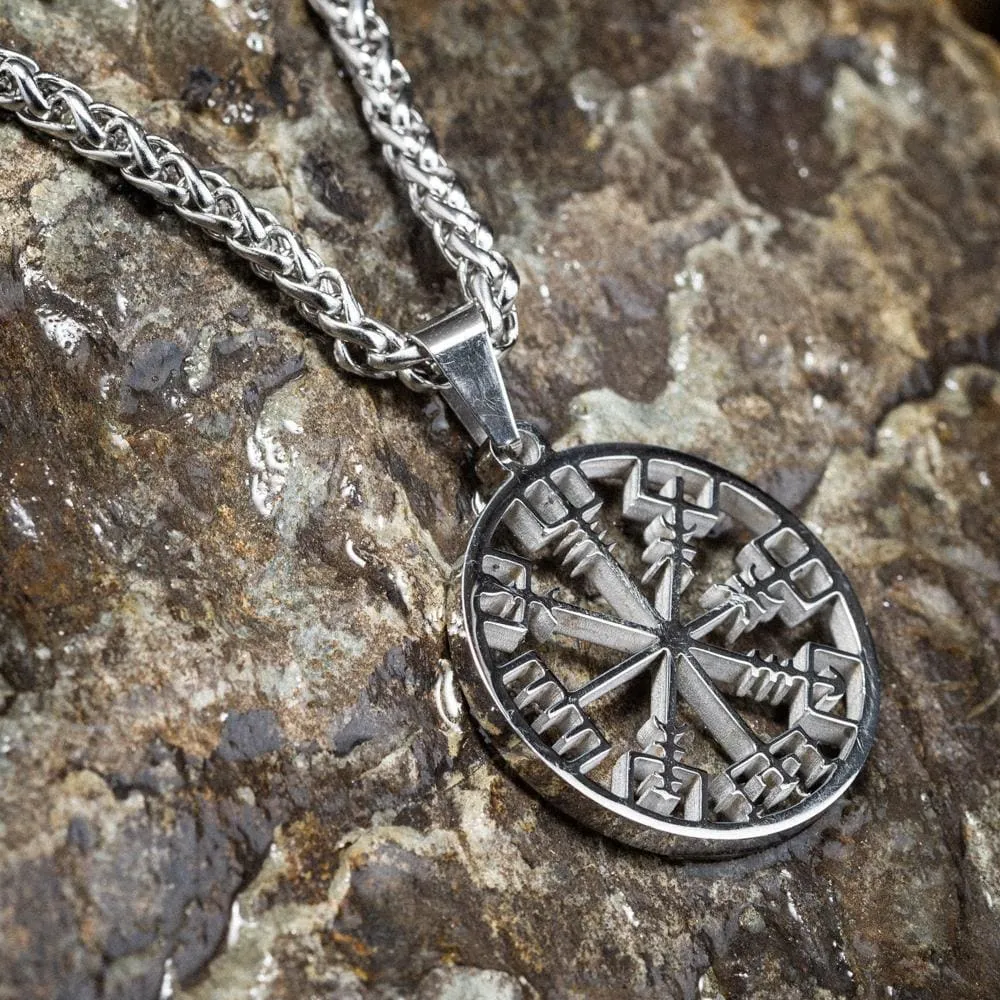 Stainless Steel Open Vegvisir Necklace