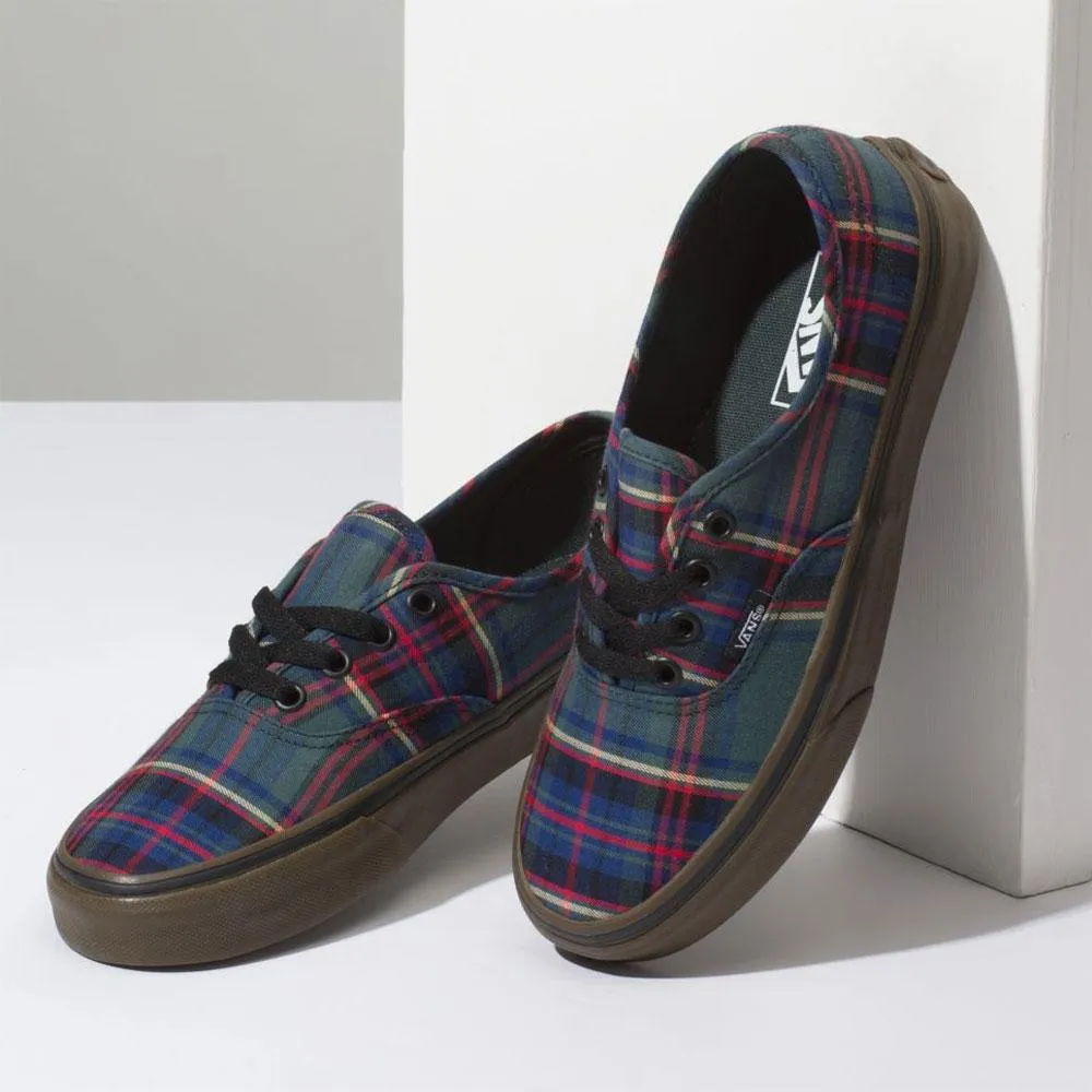 Vans Authentic Trainers Plaid Tartan Gum - Green