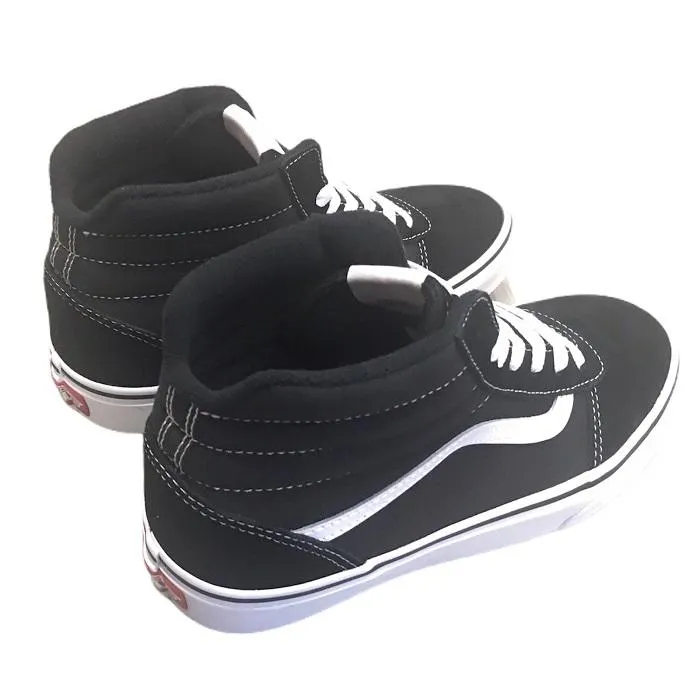 Vans boy's sneakers shoe in suede and canvas Ward HI VN0A38JAIJU1 black-white