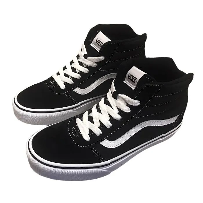 Vans boy's sneakers shoe in suede and canvas Ward HI VN0A38JAIJU1 black-white