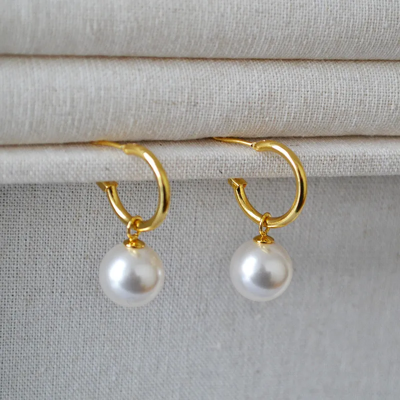 Vintage Circle Swarovski Pearl Earrings