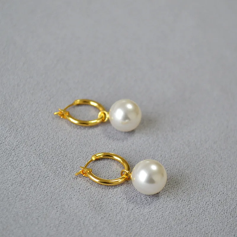 Vintage Circle Swarovski Pearl Earrings