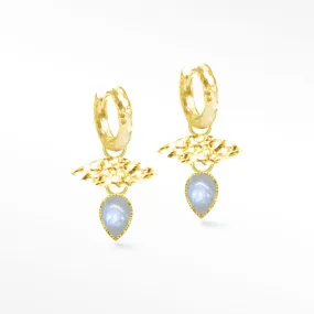 Vintage Lace Moonstone Gold Vermeil Convertible Earrings