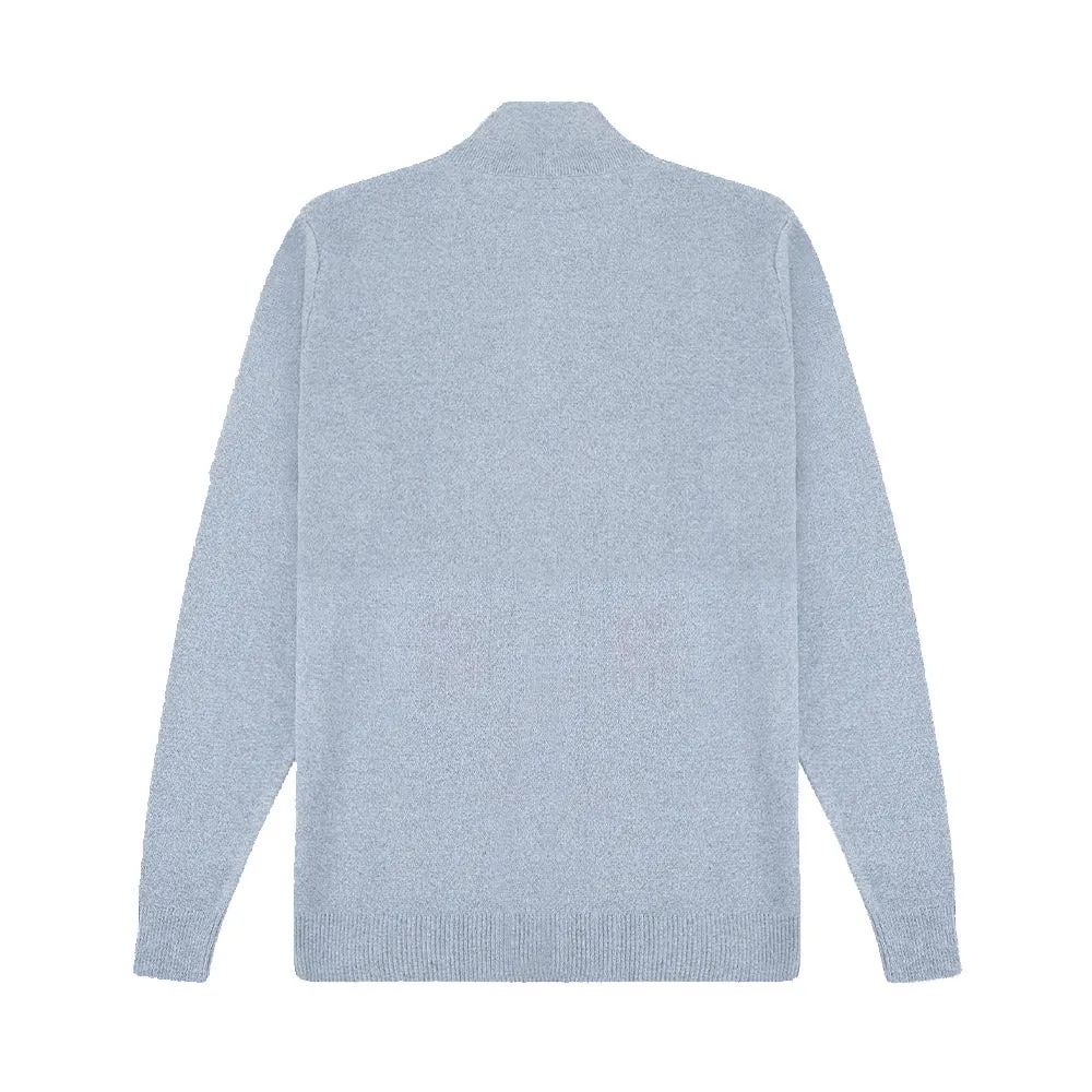 Walker & Hunt - Blue Twist Knitted 1/4 Zip