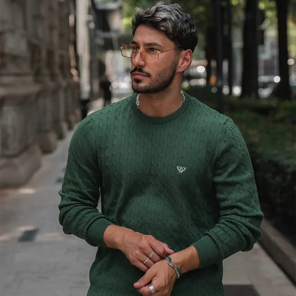 Walker & Hunt - Bottle Green Cable Knit